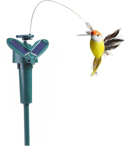 Oiseau à énergie solaire - Colibri flottant en ABS - Balançoire ludique et amusante de vacillement, batterie ou piquet de jardin solaire pour pelouse de terrasse, lit de fleurs, promenade, décorations