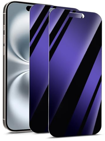 KARYLAX - 2 Pièces Protection d'écran de confidentialité (Violet), Film Protecteur Anti-Espion Effet Miroir Privaty Anti lumière bleue Compatible pour Smartphone Apple iPhone 13 (Pack x2)