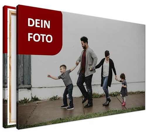 LUMASOUL Leinwandbild - Personalisiertes Bilder mit Ihrem upload Foto auf Leinwand - Holzrahmen und Keilrahmen - Wanddeko mit Ihrem Wunschmotiv für Wohnzimmer und Schlafzimmer - 90x60 cm