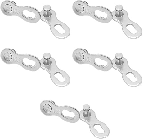 Funien Enlace Rápido de 11 Velocidades, 5 Pares de Eslabones Perdidos para Bicicleta Enlace de Liberación Rápida de Acero Inoxidable Resistente a la Corrosión Cadena de (10 velocidades)