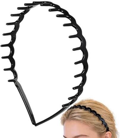 Gelocktes Stirnband U-förmiger Modestirnband | Stirnband mit Zähnen für Arbeit, Schule, Zuhause, Hochzeit, Reise,