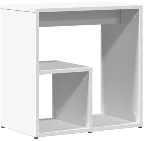 KPWENFBSL Beistelltisch Weiß 50x30x50 cmHolzwerkstoff Moderner Nachttisch Kaffeetisch für Wohnzimmer und Schlafzimmer Kleiner Sofatisch Laptoptisch mit Stauraum Ablage