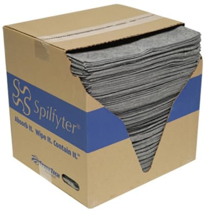 Spilfyter Universal Medium Duty Absorbent Pads for Everyday Tasks | 16 x 18, Single Ply | 200 Count | Reliable Absorption - Fast Cleanup for Medium to Heavy Leaks | DB-70