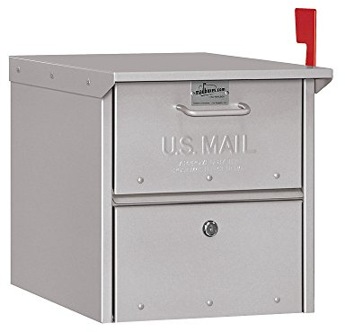 Salsbury Industries - 4325SLV Roadside Mailbox, Silver, 12.5 in. W x 13.625 in. H x 18.25 in. D