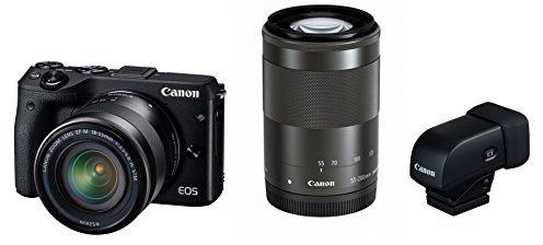 Canon Kit EVF-DC1 per fotocamera digitale EOS M3 con doppio zoom (obiettivo 18-55 mm, 55-200 mm), versione internazionale (senza garanzia)
