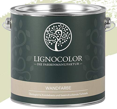 Lignocolor Wandfarbe Innenfarbe Deckenfarbe Kreidefarbe edelmatt 2,5 L (Green Tea)