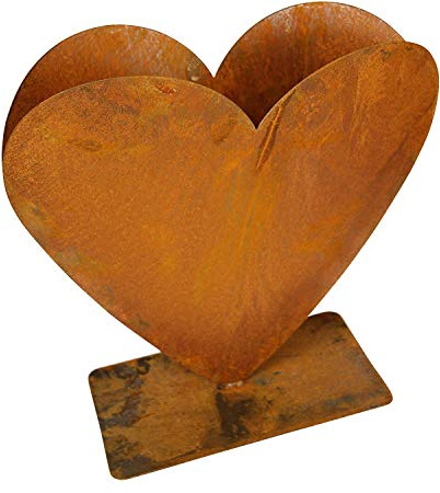 Metall Pflanzenherz Liebe Herz Pflanzentopf Gartendeko Herz Rost Garten Pflanzherz edel zeitlos rost-Finish bepflanzen Balkondeko Edelrost Metallherz Frühlingsdeko Antik 30x30 cm