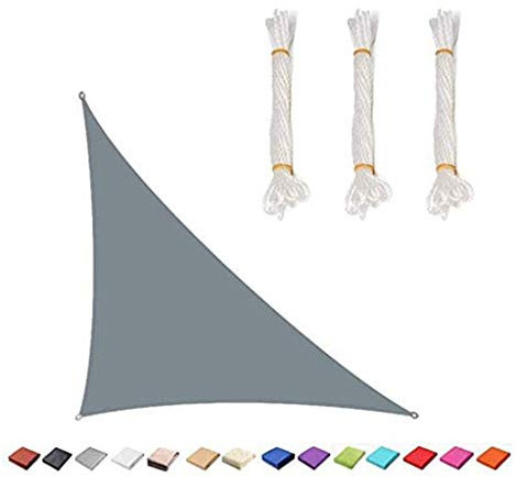 Right Angle Shade Sail, Sun Shade Sail, Sunscreen Canopy, Right Angle Garden Shade Sails Sunshade Awnings, Waterproof, Garden Sail Canopy for Outdoor Patio Garden Hot Tub, 4 X 4 X 5.7M