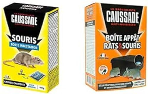 Caussade KIT Rats/Souris Appâts + Boîte Appât