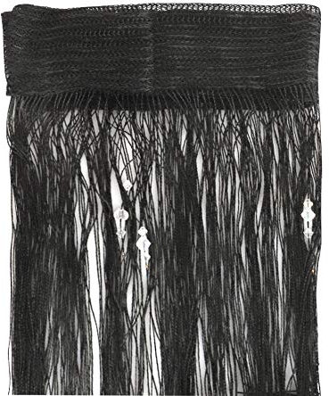 RSTYS Cortinas de cadena con cuentas negras, cortina de borla para puerta de puerta de cristal, para decoración del hogar (3,28 x 2 m)