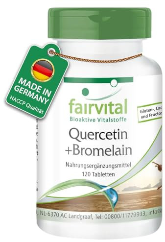 Fairvital | Quercetin plus Bromelain - 120 Tabletten - Vegan - Synergetische Kombination in sicherer Dosierung