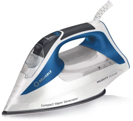 Reliable Velocity 240IR Steam Iron for Sewing, Quilting and Clothes, 1800W Compact Vapor Generator, Leak Free Continuous Steam, Touch Activated Control, Scratch Resistant and Easy to Clean Soleplate