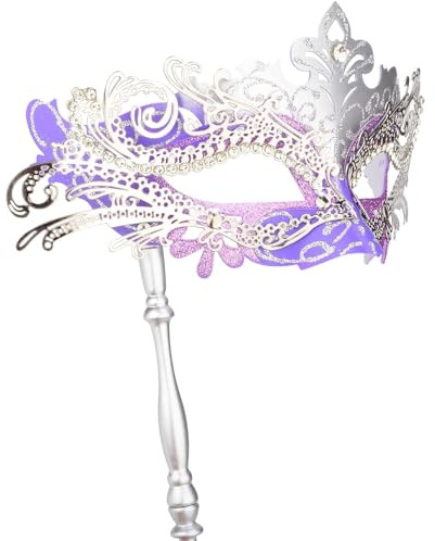 Hoshin Maskenmaske mit Stock, Mardi Gras Deecorations Venezianische Masken für Damen