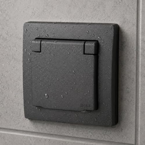 Unterputz Steckdose IP44, Steckklemme, All-in-One, Serie ET-1 anthrazit