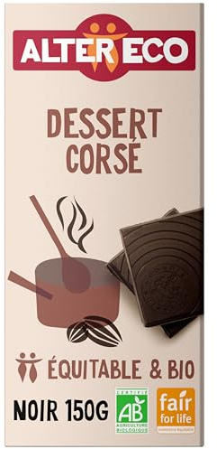 Alter Eco Tablette Chocolat Noir Dessert Corsé Origine de l’Équateur, Bio, 150g