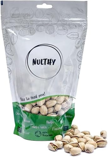 NULTHY - Pistachos 1Kg - Producto Español - Pistacho en Cascara Tostados y Salados, Rico en Nutrientes, Sin Gluten, Snack Saludable Alto en Proteínas y Fibra, Frutos Secos Tostados sin Aditivos