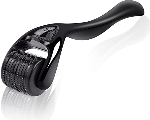 URAQT Derma Roller, 1.5mm Beard Roller, 540 Titanium Micro Needling Rollers for Men and Women, Beard Growth Rollers for Stimulate Hair Growth, Facial Skin Care, Scar Removal