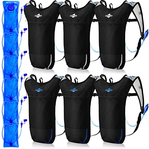 Reginary 6 Pack Hydration Backpack Set with 2l Water Bladder, Lightweight Water Backpack Outdoor for Hiking Hydration Pack with Water Bladder for Adults Running Cycling Biking