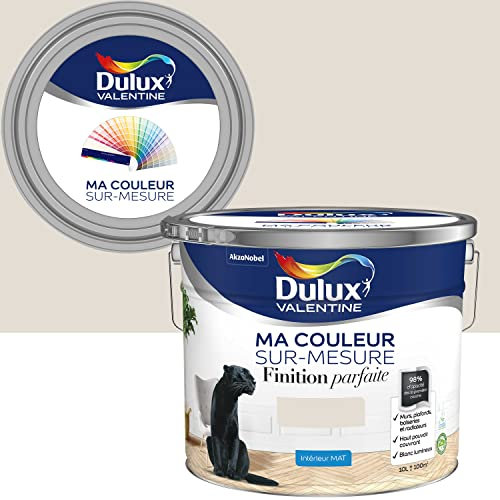 Ma Couleur Sur-mesure par Dulux Valentine – Peinture Intérieure Murs, Plafonds, Boiseries - Finition Parfaite - 98% d'opacité - Mat Lin Clair 10 L - Palette Authentique