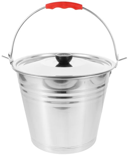 Happyyami Edelstahleimer Mit Deckelgriff Milcheimer Eimer Für Getränke Eiskübel Kücheneimer Kompost Ascheeimer Getränkekühler Weinkübel Für Zuhause Garage Werkstatt 22 Cm
