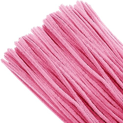 TOAOB Piprengörare rosa för pyssel 100 stycken chenilletråd rörrengörare lång 30 cm x 6 mm piprengörare hantverk för gör-det-själv-hantverksprojekt