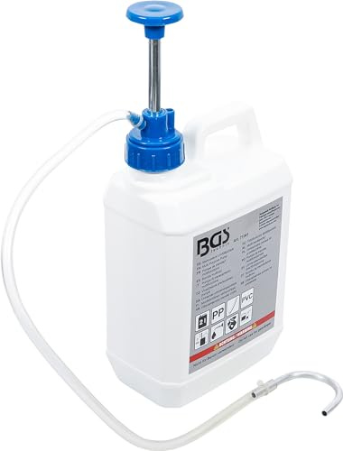 BGS 71041 | Mehrzweck-Umfüllpumpe | 2 l | für Öl & Bremsflüssigkeit | Befüllen und Nachfüllen | Reinigungsmittel | Behälter Polypropylen (PP) | Polyvinylchlorid (PVC), weich
