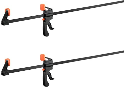 Lasnten 2 Pcs 50 Inch Clamps for Woodworking Wood Bar Clamps Quick Release Spreader Function Trigger One Handed Clamp Ratchet Tools for Carpenter Crafts Woodworking DIY Projects