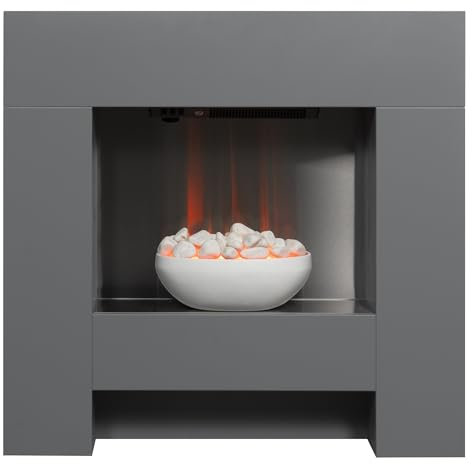 Adam Chimenea eléctrica Cubist gris 94 cm