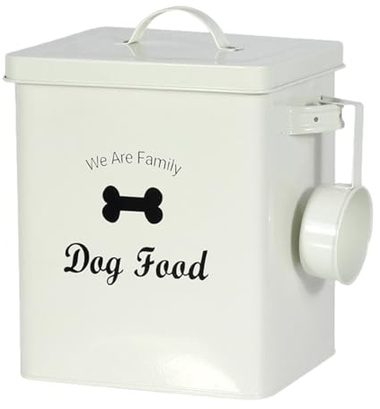 Cajas Para Alimentos Y Dulces Animales, Caja De Conservación De Alimentos Para Perros Con Tapa Y Cuchara Incluida - Tapas Herméticas - Acero Carbono Recubierto 3L