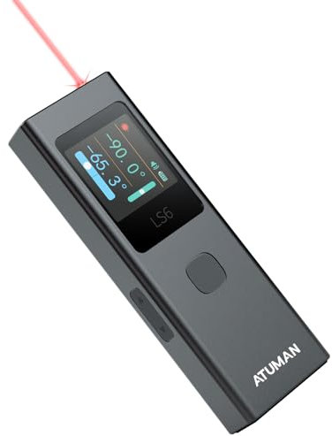 ATuMan 3 in 1 Laser Distance Meter with Visual Aligning Beam, Pythagorean, Area, Volume Angle Measure, 19 Measurement Modes and Automatic Calculation, Color Display, 131 Feet, iF Design Award 2024