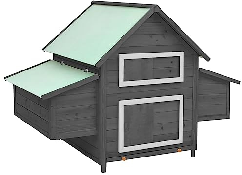 Hommdiy Tanne Hühnerstall Hühnervoliere Hühnerhaus Grau