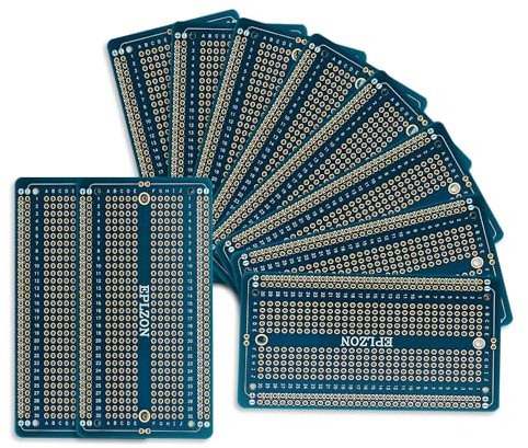 EPLZON 10 Pcs Solderable Breadboard PCB Board Gold-Plated Solder Breadboard for DIY Electronics Projects Apply to Soldering Projects 3.5x2.05 (Green)