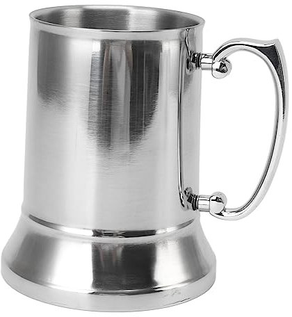 Buachois Stainless Steel Beer Mug,500ml Anti Slip Stainless Steel Tankard Style Beer Mug Heat Insulated Coffee Mug High Temperature Resistant Modern Beer Cup Coffee Mug