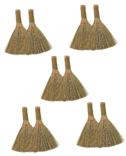Healeved 10pcs Manual Broom Small Cleaning Broom Desktop Dust Brush for Home Use