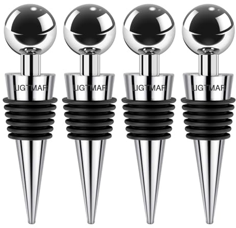4Pcs Wine Saver Wine Stopper Wine Bottle Plug with Silicone Reusable Wine Corks, Expanding Beverage Bottle Stopper, Reusable Bottle Sealer Keeps Wine Fresh