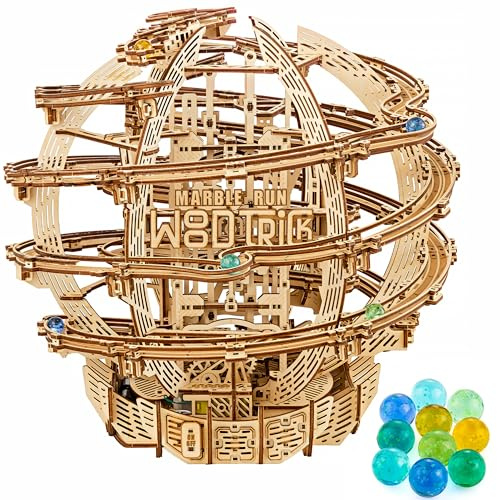 Wood Trick Wooden Marble Run Electric Motorized 3D Wooden Puzzles for Adults to Build - 17 x 16 - Marble Maze Wooden Model Kits for Adults and Teenagers to Build