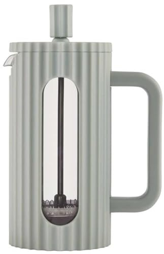 Klausberg Cafetière à piston French Press 350 ml/3 tasses, cafetière en acier inoxydable, cafetière, théière en verre, passe au lave-vaisselle, vert mat (KB-7745)
