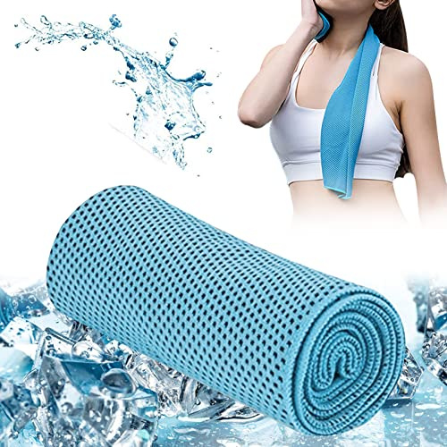 Rakiuty Toalla de Refrigeración Instantánea,Toalla de Microfibra,Toallas de Enfriamiento,Toallas de Refrigeración,Secado Rápido Cooling Towel,para Yoga,Golf,Gimnasio,Deportes,Camping,Viajes (Azul)