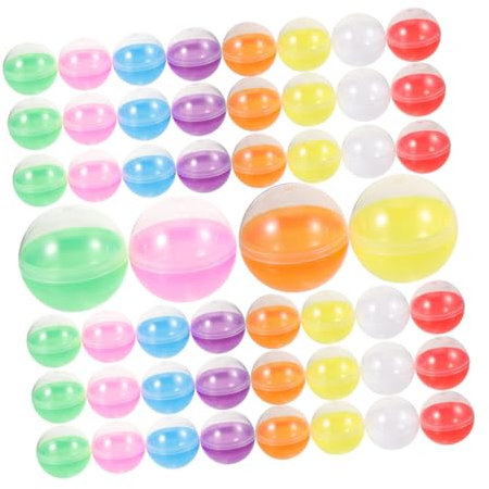 Healvian 100 Pezzi Palline Riempibili Vuote Per Distributori Automatici, Capsule Apribili Colorate Da 45mm, Contenitori Portatili Per Caramelle e Giocattoli, Bomboniere Per Feste e Matrimoni