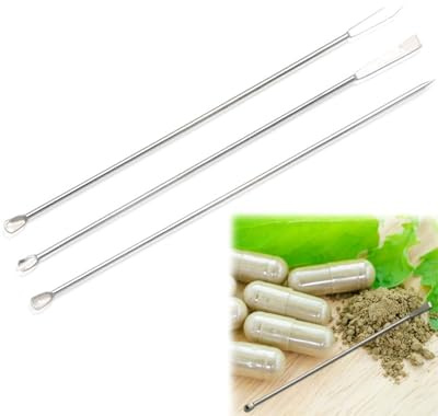 FDCGAS 3 Piezas Espátulas de laboratorio Acero Inoxidable, Espátula de laboratorio, Espátulas Laboratorio, Cuchara de Laboratorio,Micro Cuchara de Acero Inoxidable,para Relleno de Cápsulas