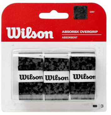 Wilson AbsorbX Overgrip Tennis 3er-Pack, Ultra-saugfähig, Außergewöhnlicher Grip, Langlebig, Leicht, Mühelos zu handhaben