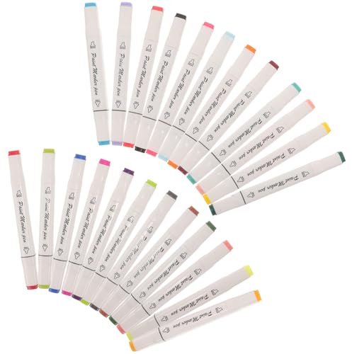 DOITOOL 24 Stück Teiliges Aquarell Paint Marker Set Doppelseitig Wasserlöslich für Keramik Holz und Langlebig Vielseitig für Jugendliche und Künstler