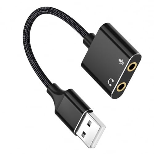 Adaptateur USB vers 3 5 mm Carte son externe avec prise en charge du microphone haute sensibilité et carte sonore en surveillance en temps réel