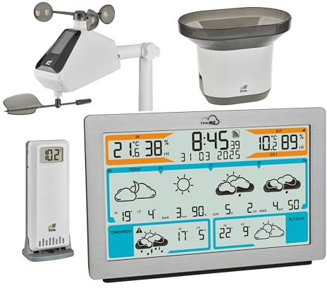 TFA Dostmann TFA.me ID-02 Station météo Wi-Fi 35.8100.54.89 - Prévisions météorologiques professionnelles par wetter.com de 3 à 6 jours - Portail en ligne - Avec anomètre, pluviomètre, émetteur