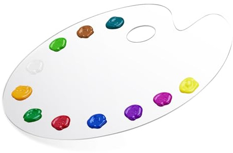 Alaoo Acrílico Transparente Paleta Pintura,1PCS Paleta de Pintura de de Colores con Agarre de Pulgar,Paleta Pinturas Oleo Paleta de Mezcla de Pintura,para Pintura óleo Acrílica Acuarel,B