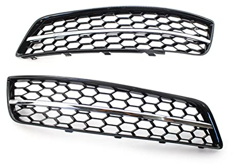 Auto-Frontgrill für Nebelscheinwerfer, Kühlergrill für Nebelscheinwerfer, glänzend, schwarz, 2 Stück, Ersatz für A-udi A3 8P 2009 2010 2011 2012 2013 (Farbe: 1) (2)
