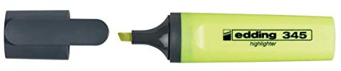 edding 345 Textmarker - gelb - 10 Highlighter - Keilspitze 2-5 mm - ideal für leuchtende Markierungen und Hervorhebung von Textpassagen und Notizen
