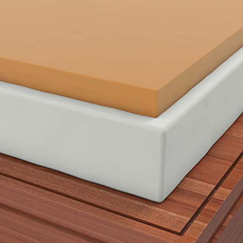 Waterproof Cover and Two Contour Pillows included with Cal-King 1.5 Inch Soft Sleeper 6.8 Visco Elastic Memory Foam Mattress Topper USA Made