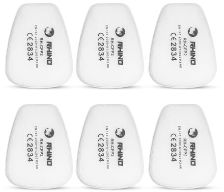 Filtri per Faccia Copertina Antigas RHINO x6 Filtro Antiparticolato in Cotone per 3M Antipolvere e Protezione Verniciatura Riutilizzabile