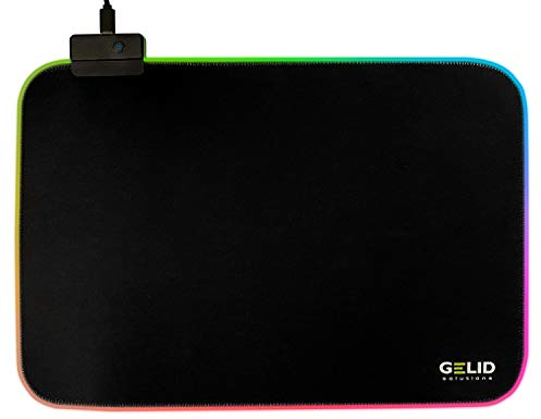 Gelid Solutions Nova Alfombrilla para ratón S – Alfombrilla de ratón para videojuegos con iluminación LED – Alfombrilla de escritorio – pequeña (35 x 25 cm)